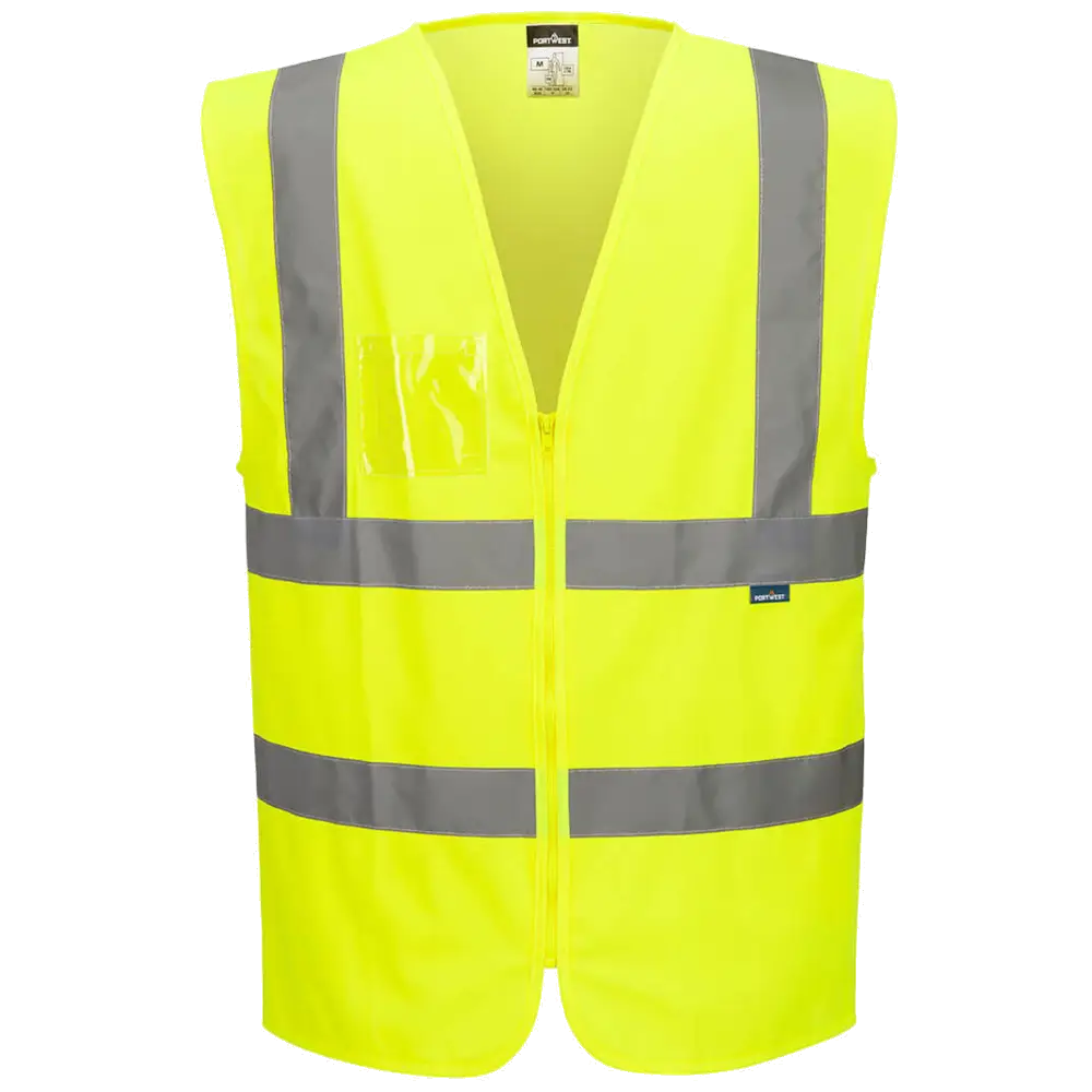 Portwest C371 Hi-Vis Vest met Rits - Yellow, front view