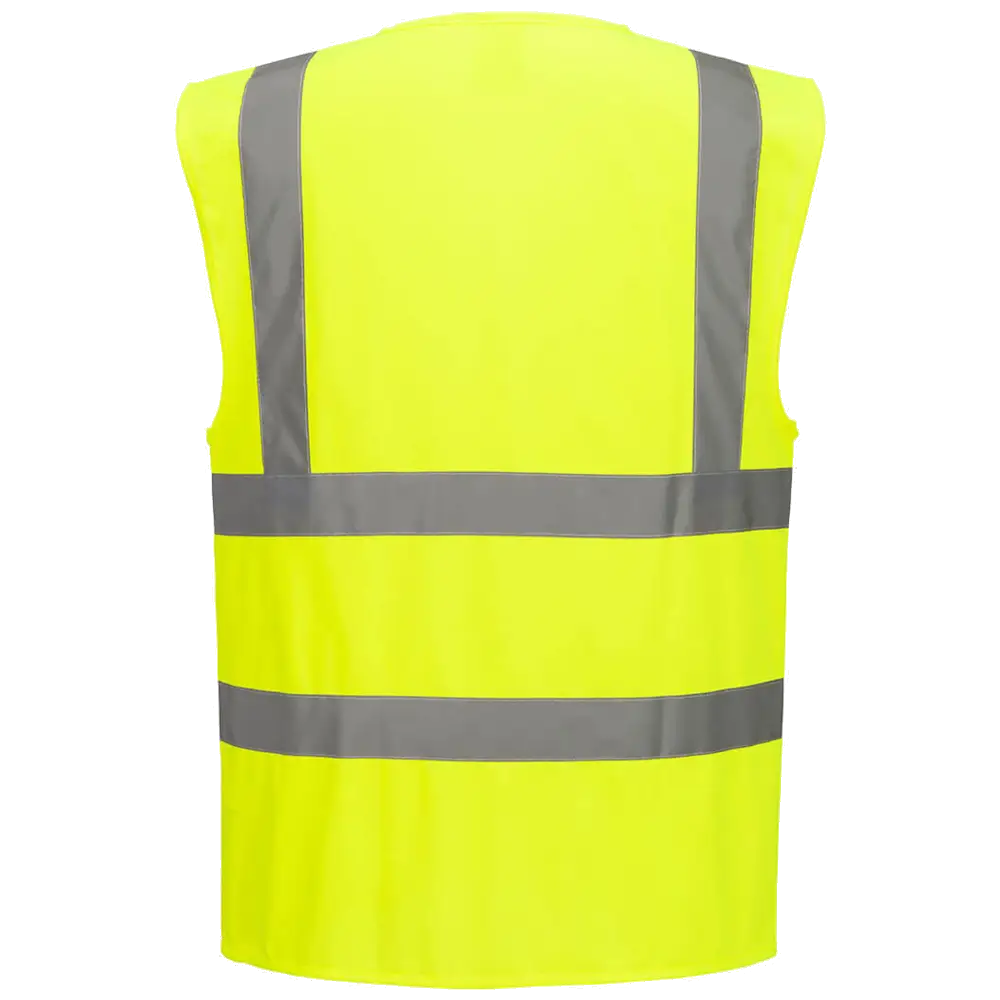 Portwest C371 Hi-Vis Vest met Rits - Yellow, back view