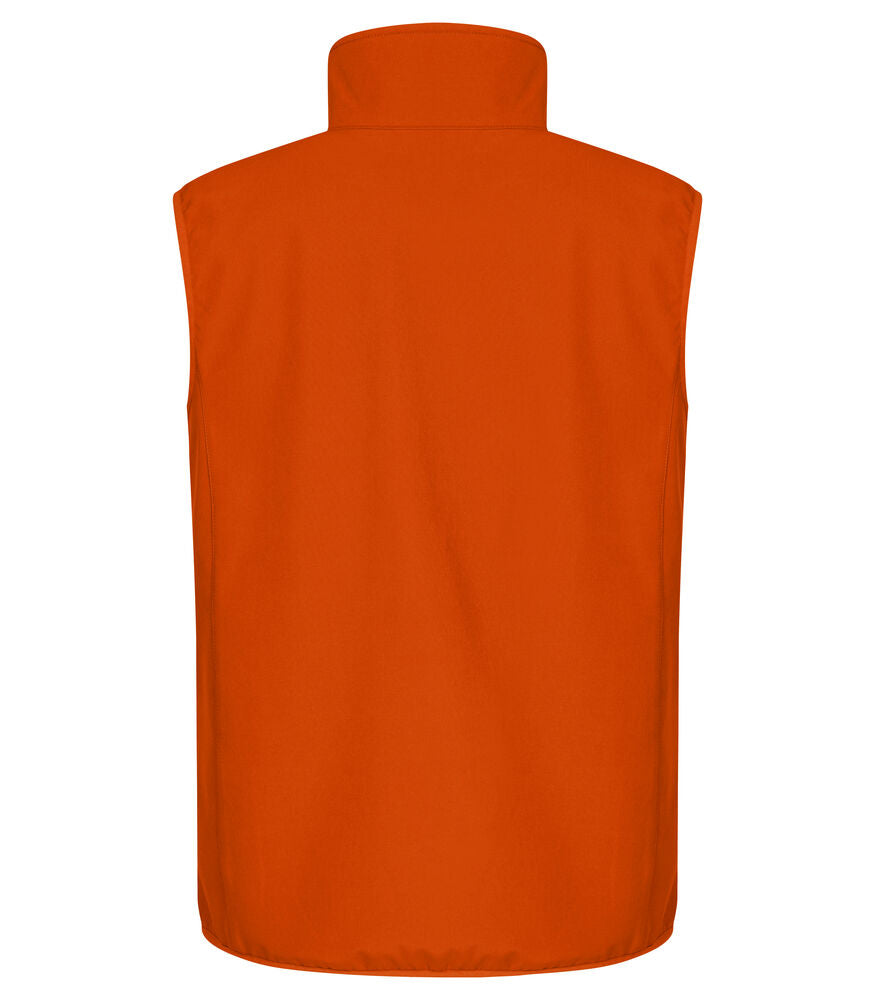 Clique Classic Softshell Vest Heren diep oranje achterkant