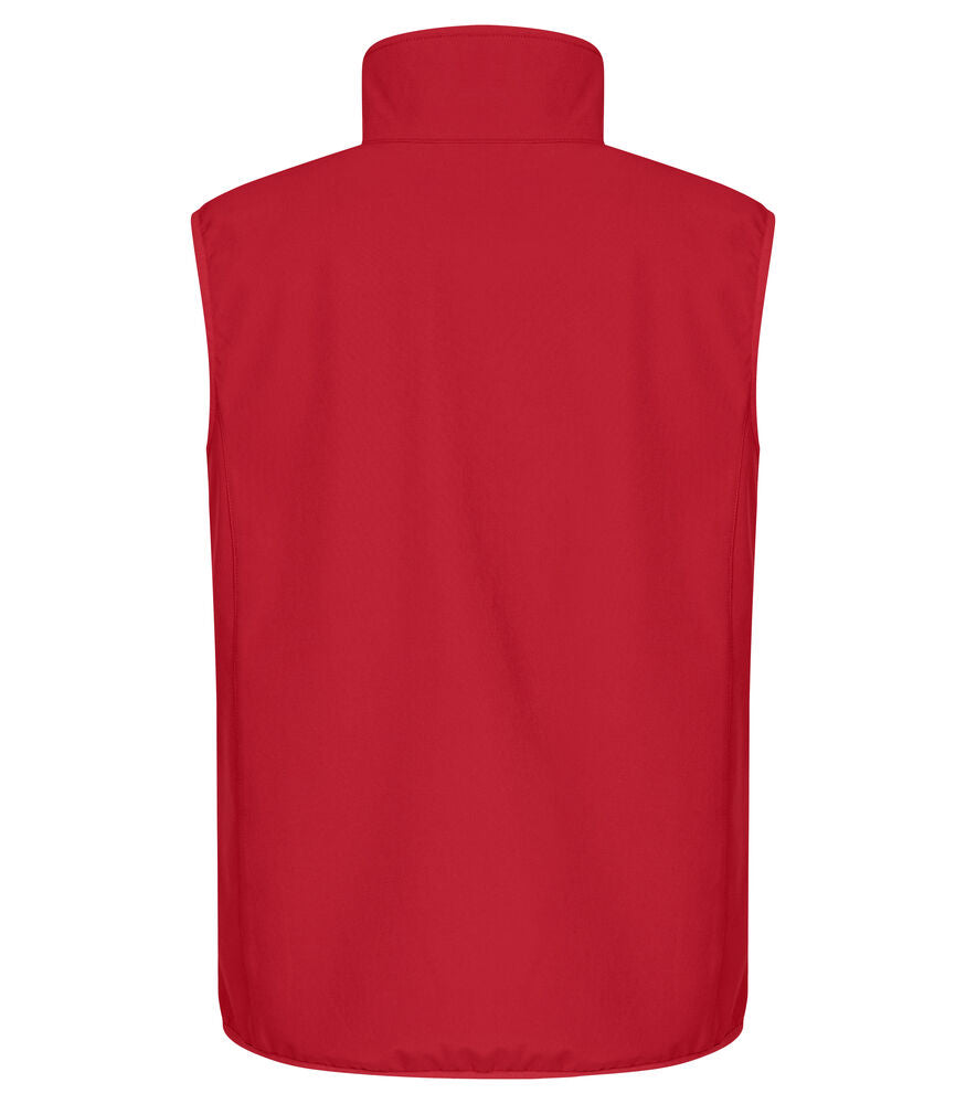 Clique Classic Softshell Vest Heren rood achterkant