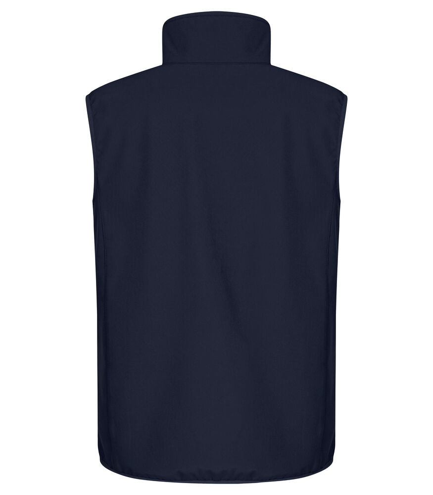 Clique Classic Softshell Vest Heren dark navy achterkant