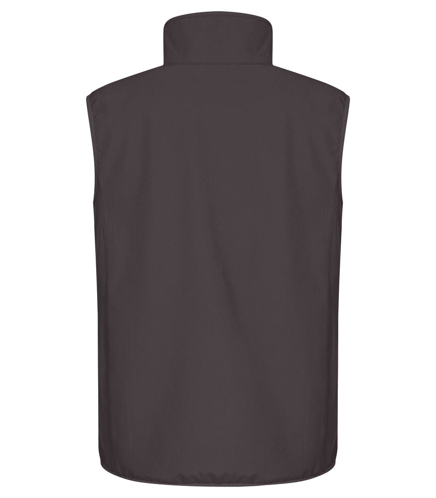 Clique Classic Softshell Vest Heren donkergrijs achterkant
