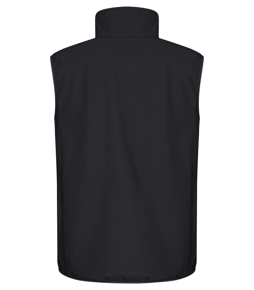 Clique Classic Softshell Vest Heren zwart achterkant