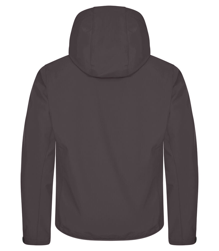 Clique Classic Softshell Hoody Jacket Heren donkergrijs achterkant