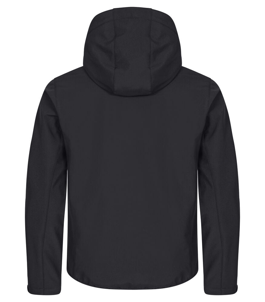 Clique Classic Softshell Hoody Jacket Heren zwart achterkant