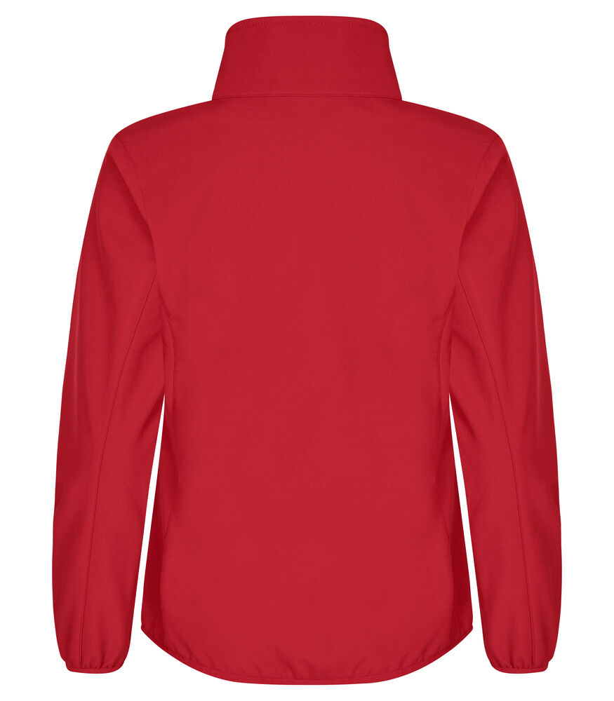 Clique Classic Softshell Jacket Dames rood achterkant