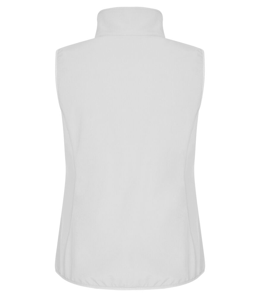 Clique Classic Softshell Vest Dames wit achterkant