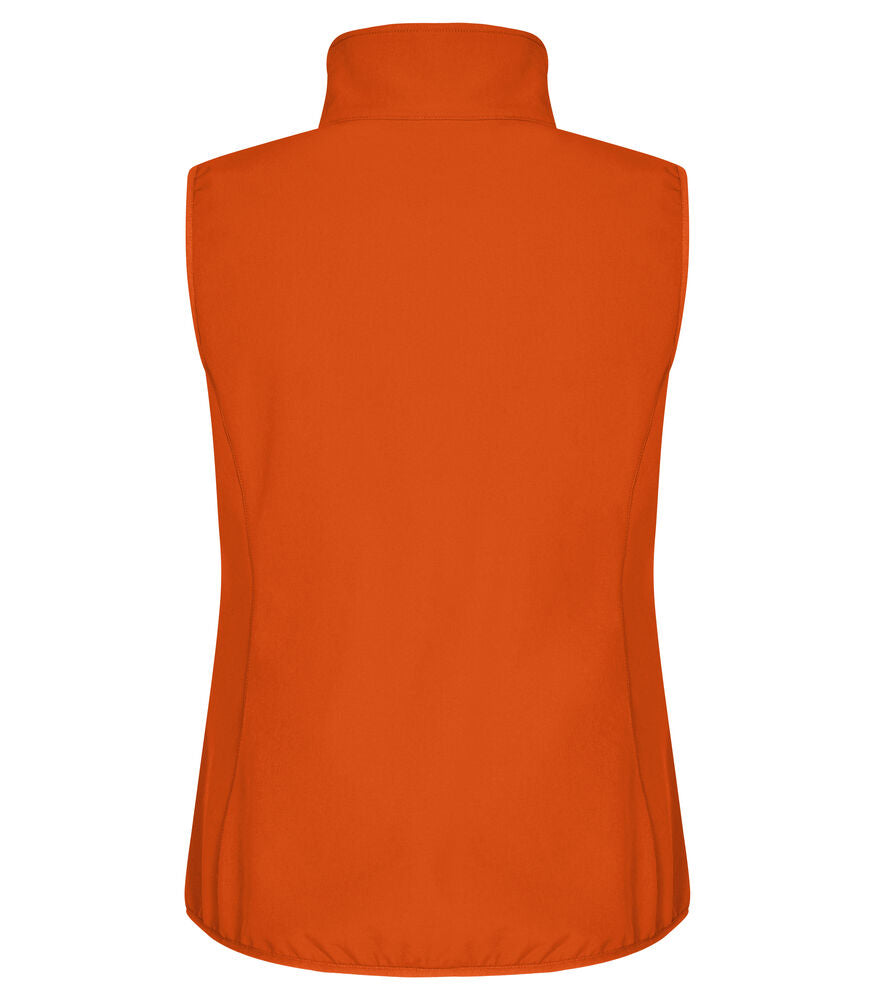 Clique Classic Softshell Vest Dames diep oranje achterkant