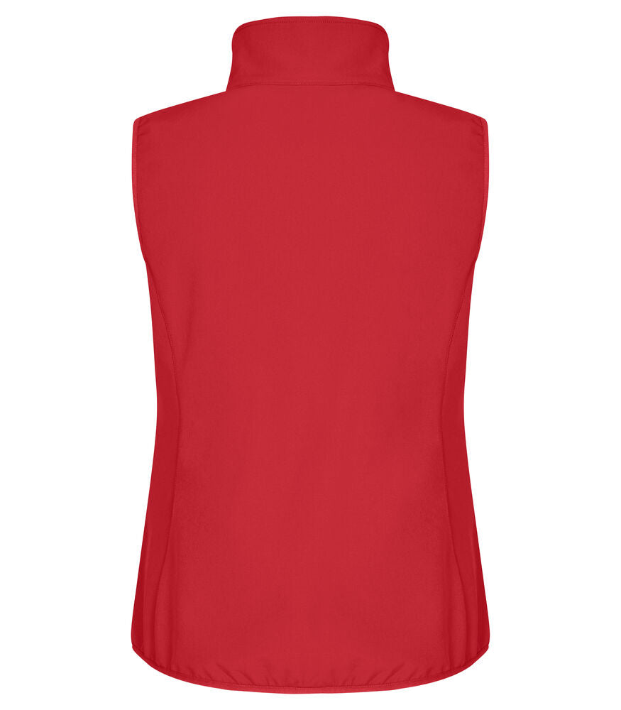 Clique Classic Softshell Vest Dames rood achterkant