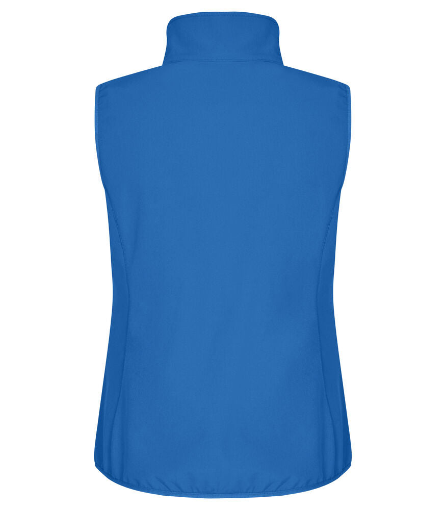 Clique Classic Softshell Vest Dames kobalt achterkant