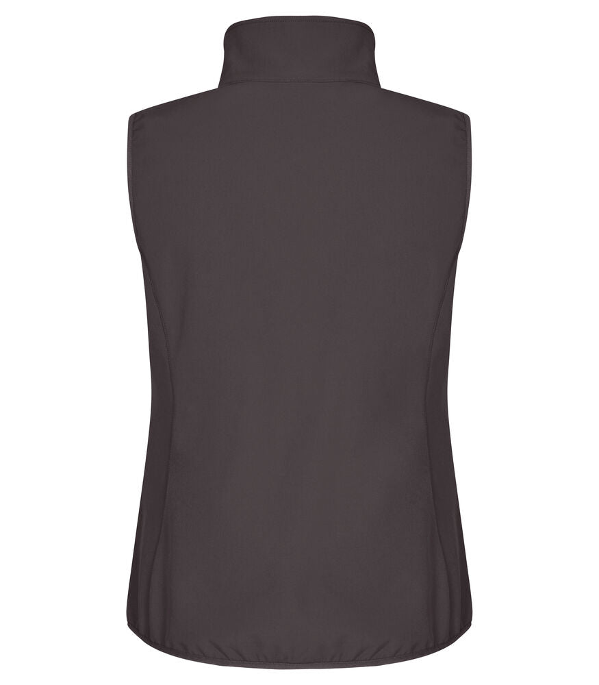 Clique Classic Softshell Vest Dames donkergrijs achterkant