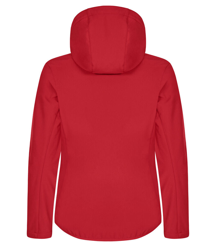 Clique Classic Softshell Hoody Jacket Dames rood achterkant