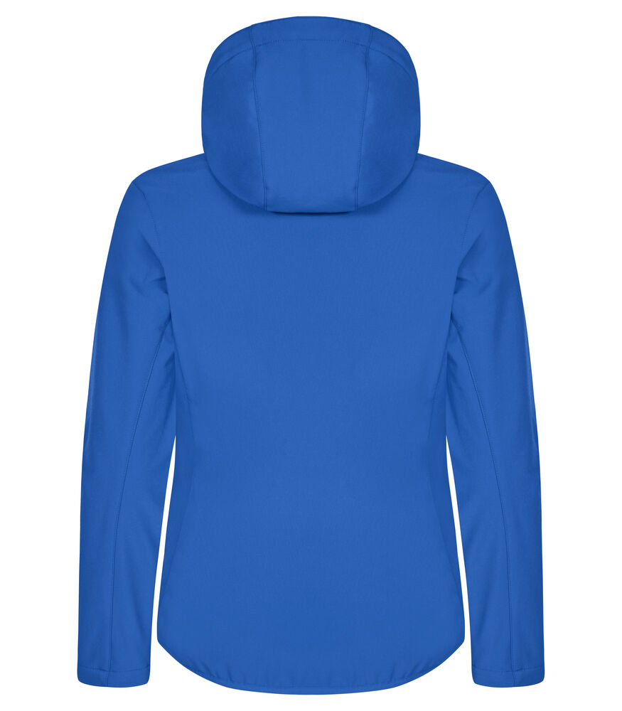 Clique Classic Softshell Hoody Jacket Dames kobalt achterkant
