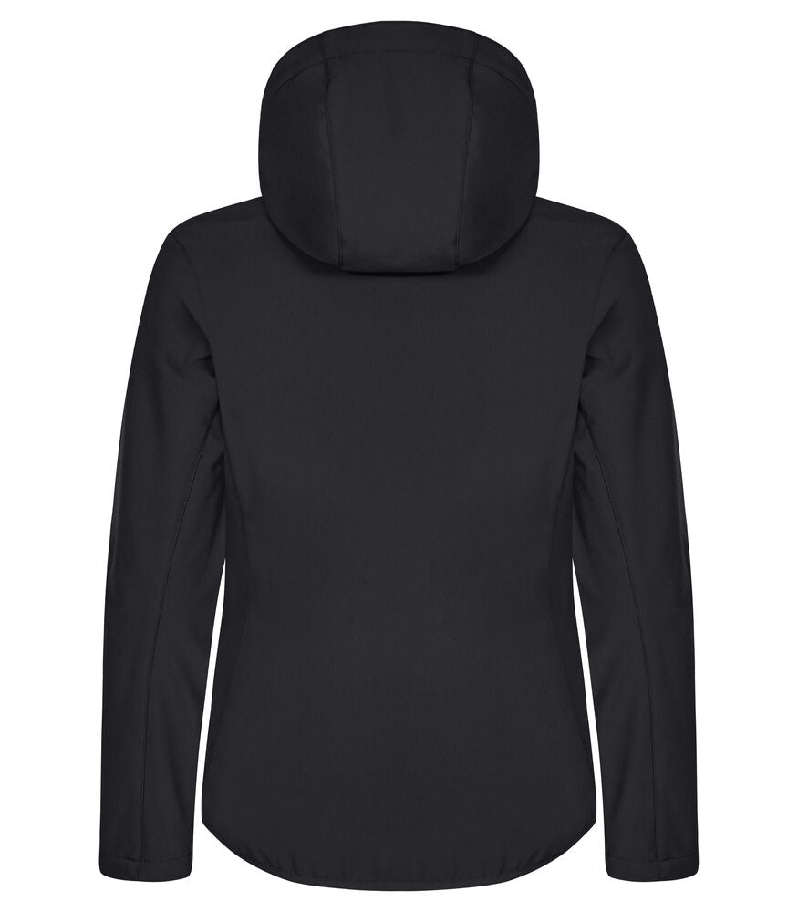 Clique Classic Softshell Hoody Jacket Dames zwart achterkant