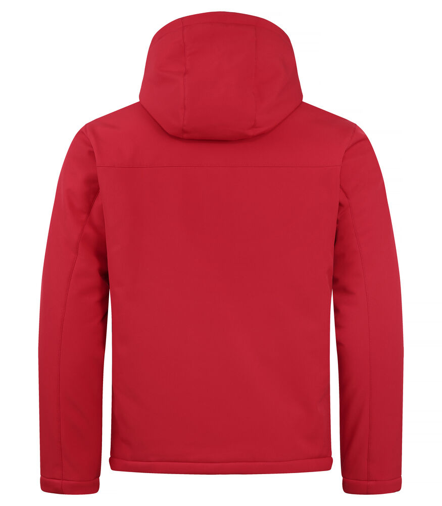 Clique Padded Hoody Softshell Jacket Heren rood achterkant