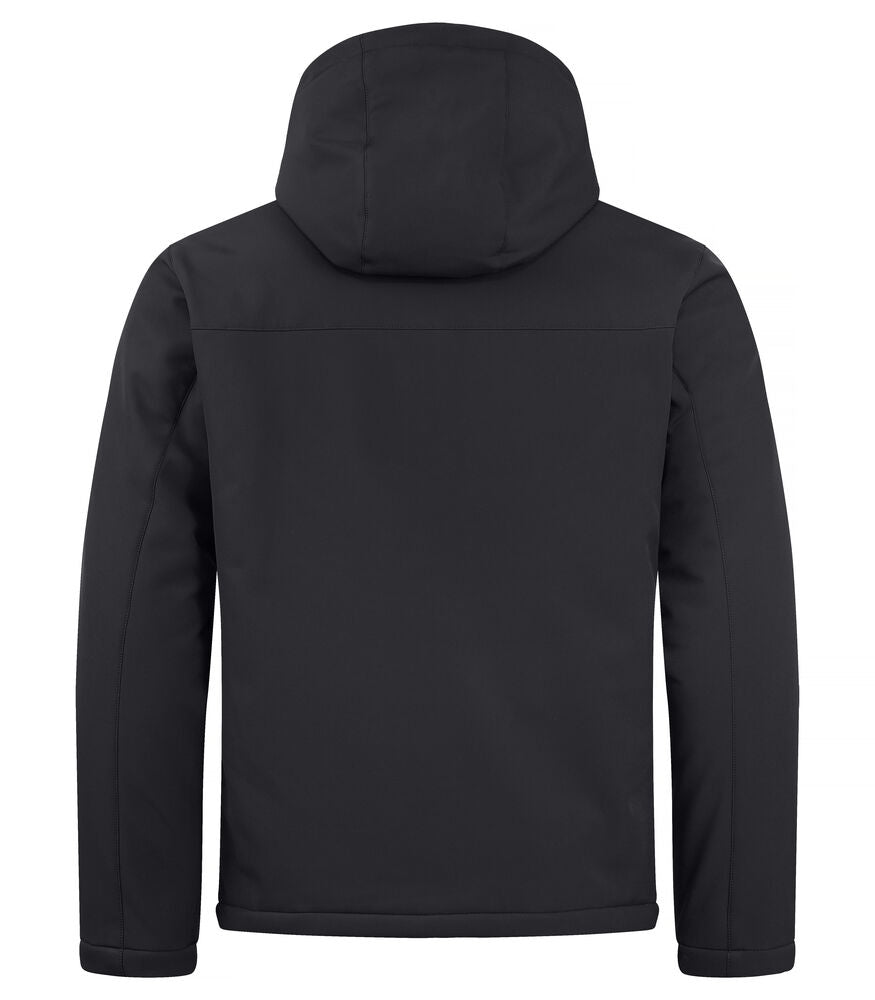 Clique Padded Hoody Softshell Jacket Heren zwart achterkant