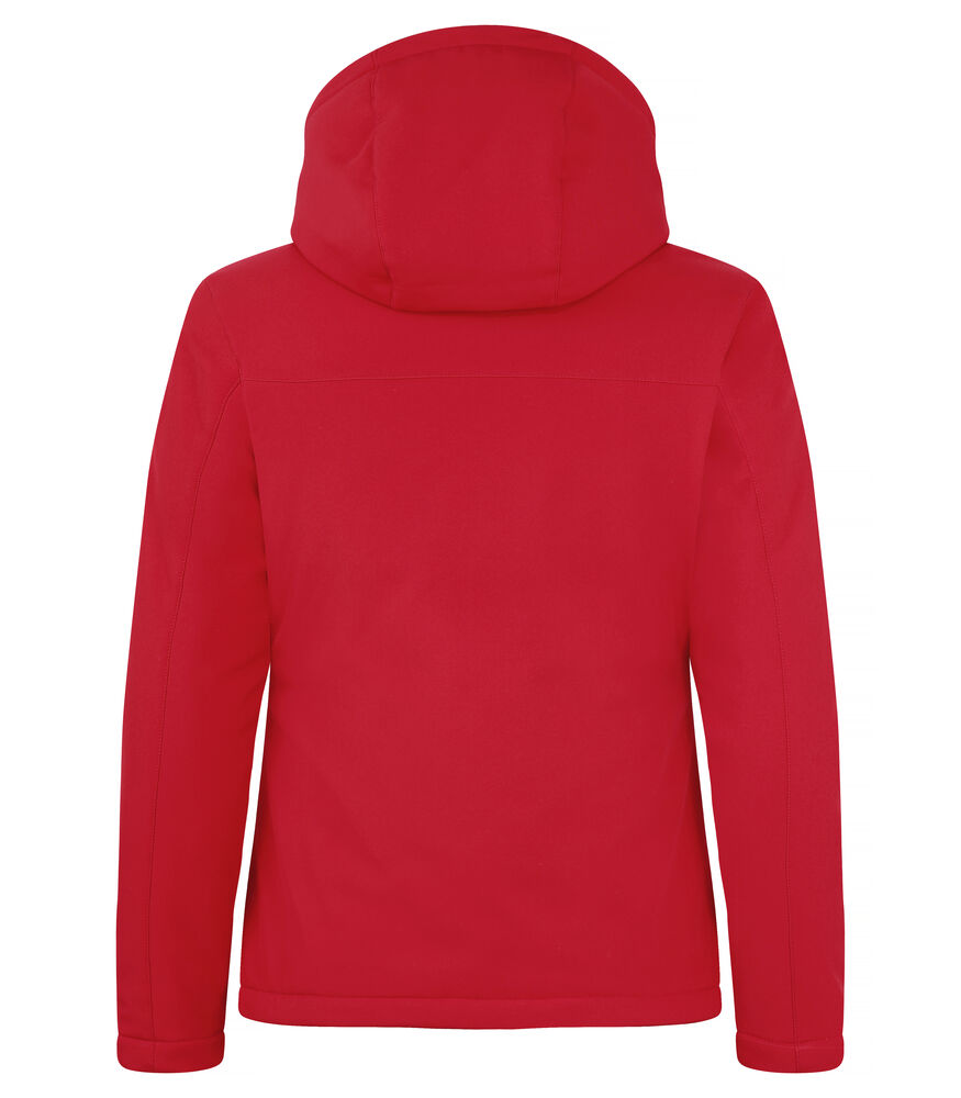 Clique Padded Hoody Softshell Jacket Dames rood achterkant