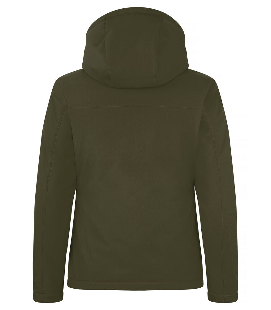 Clique Padded Hoody Softshell Jacket Dames mistgroen achterkant