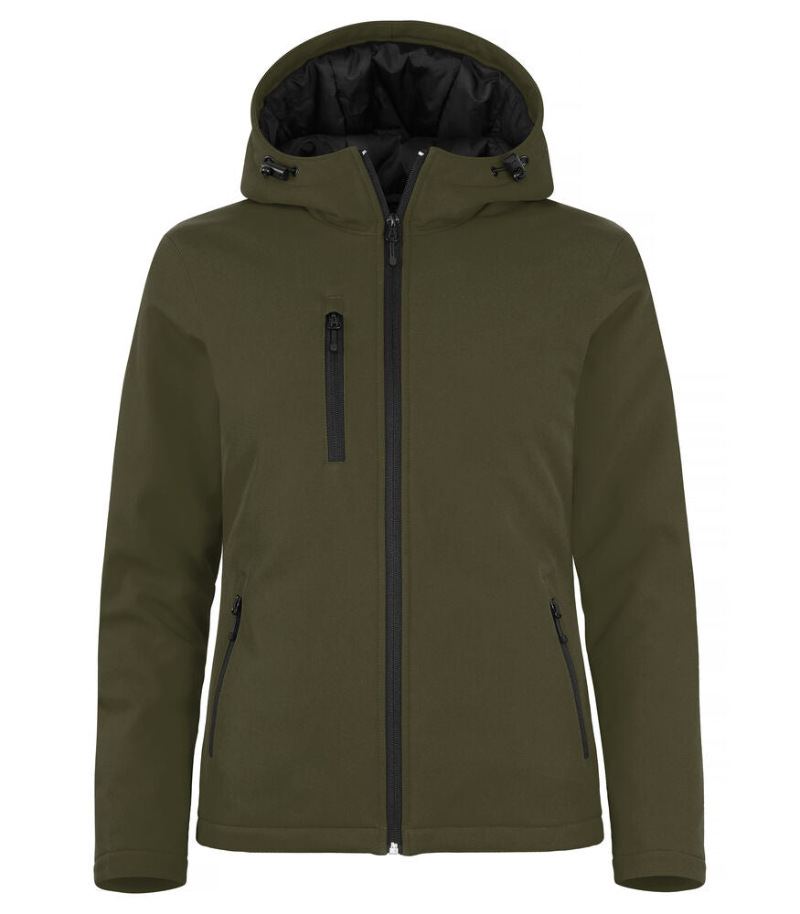 Clique Padded Hoody Softshell Jacket Dames mistgroen