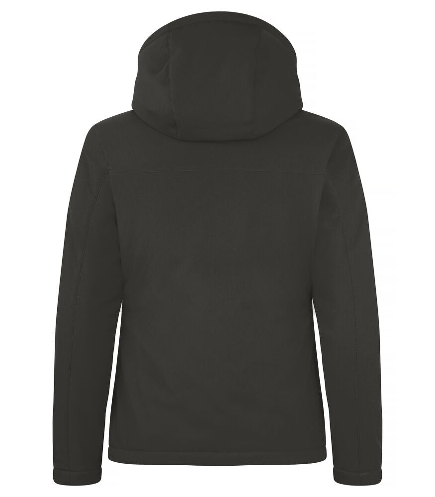 Clique Padded Hoody Softshell Jacket Dames donkergrijs achterkant