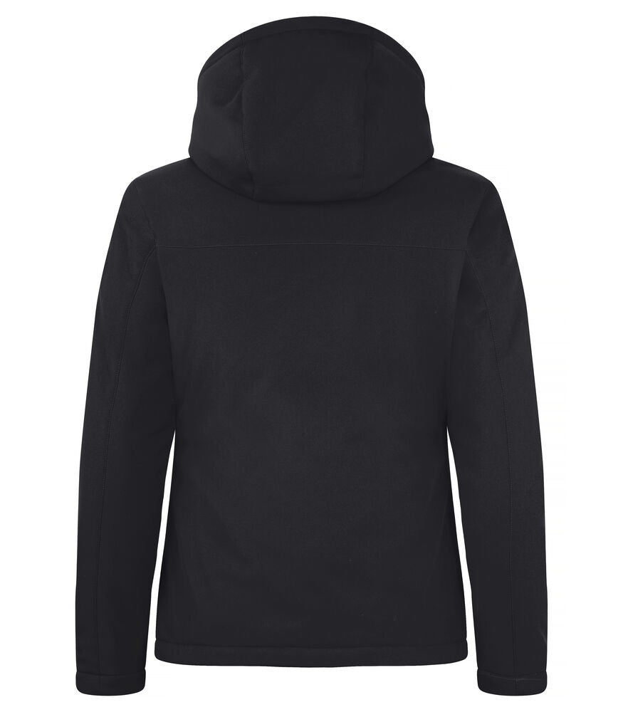 Clique Padded Hoody Softshell Jacket Dames zwart achterkant