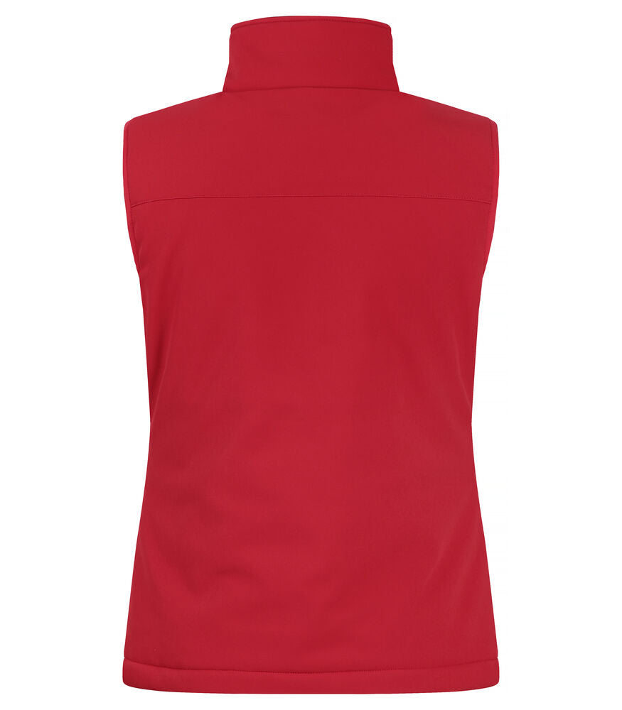 Clique Padded Softshell Vest Dames rood achterkant