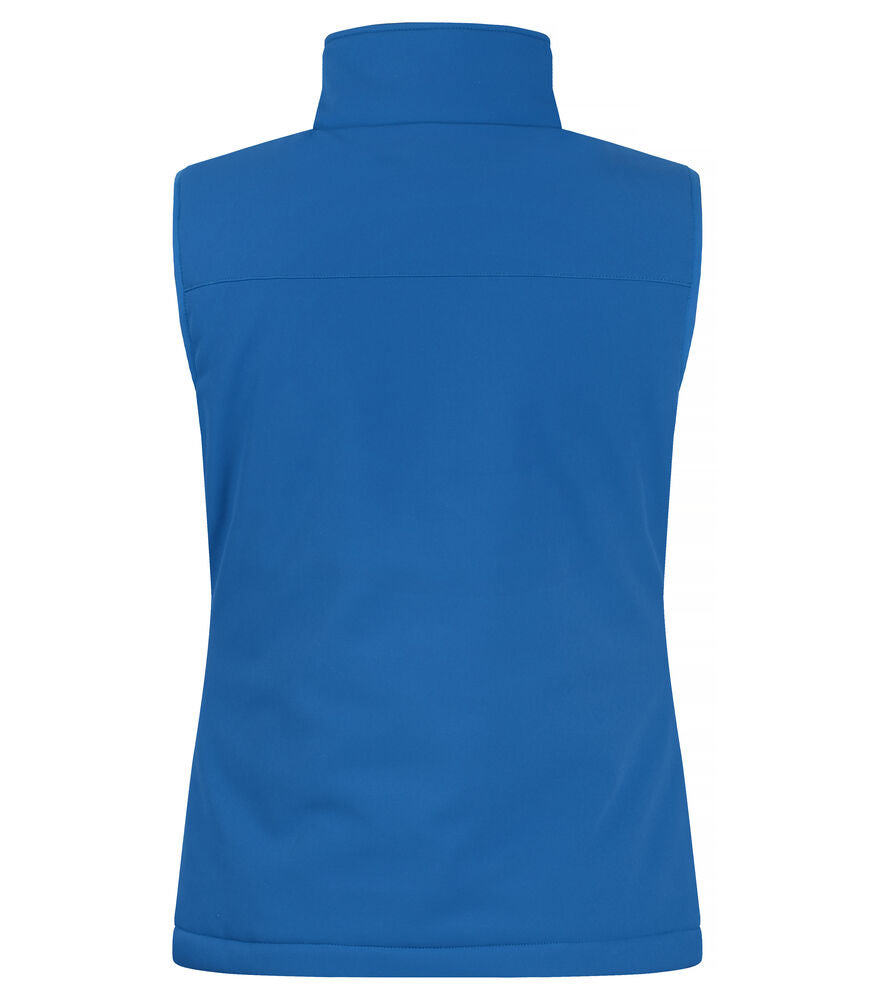 Clique Padded Softshell Vest Dames kobalt achterkant