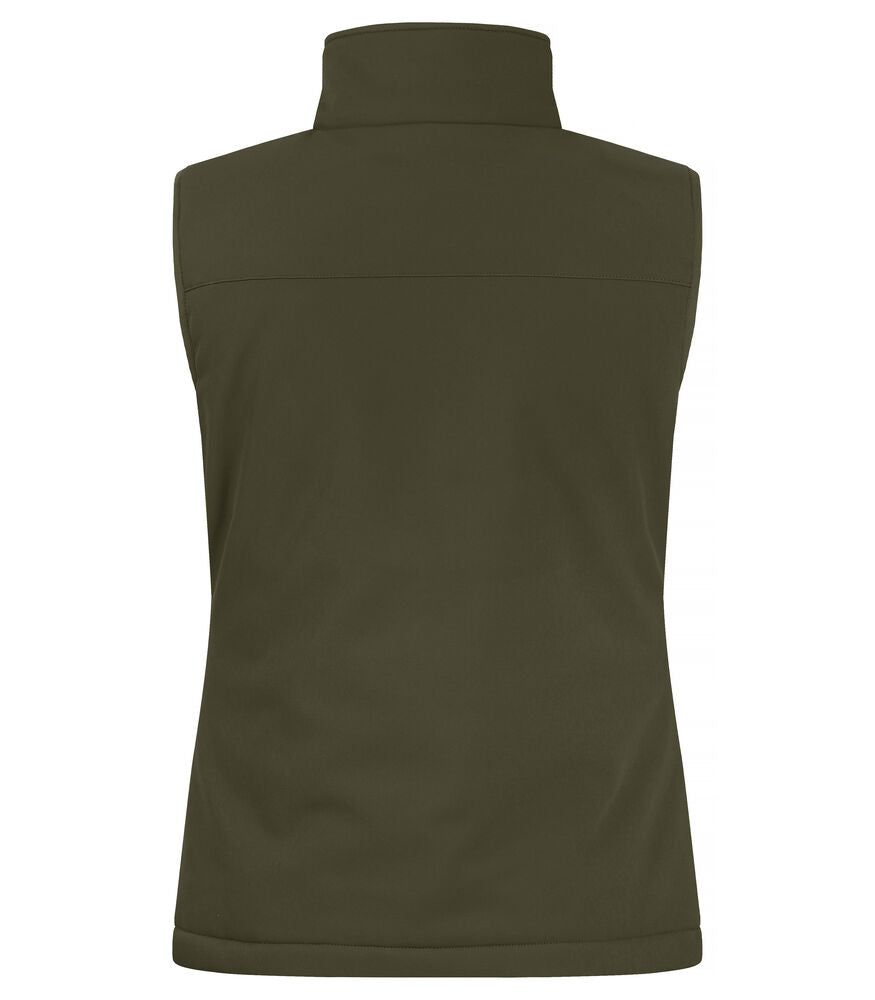 Clique Padded Softshell Vest Dames mistgroen achterkant