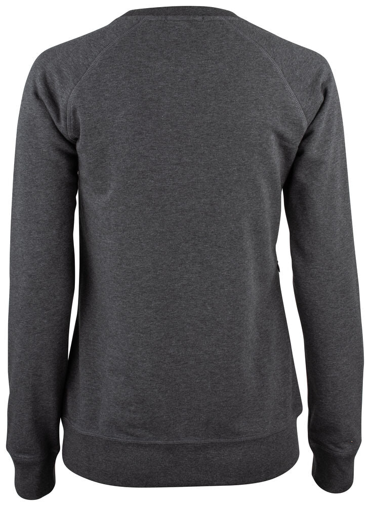 Clique Premium OC Roundneck Dames antraciet melange achterkant