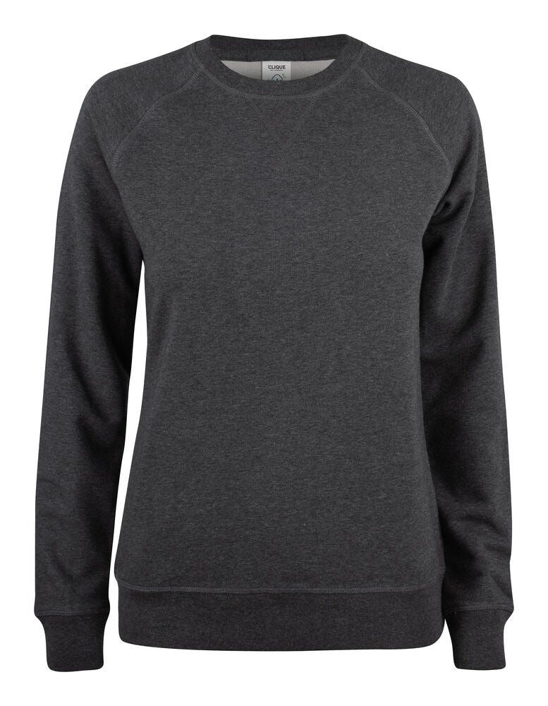Clique Premium OC Roundneck Dames antraciet melange