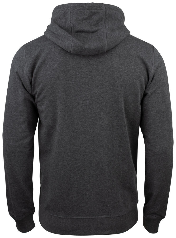 Clique Premium OC Hoody FZ Heren antraciet melange achterkant