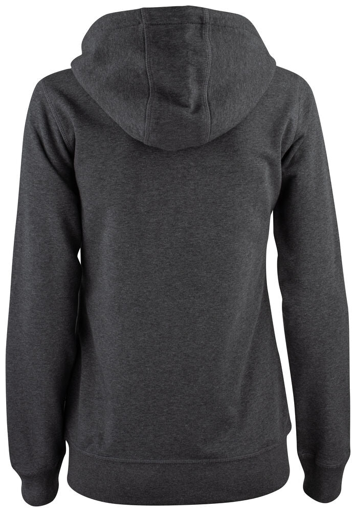 Clique Premium OC Hoody FZ Dames antraciet melange achterkant