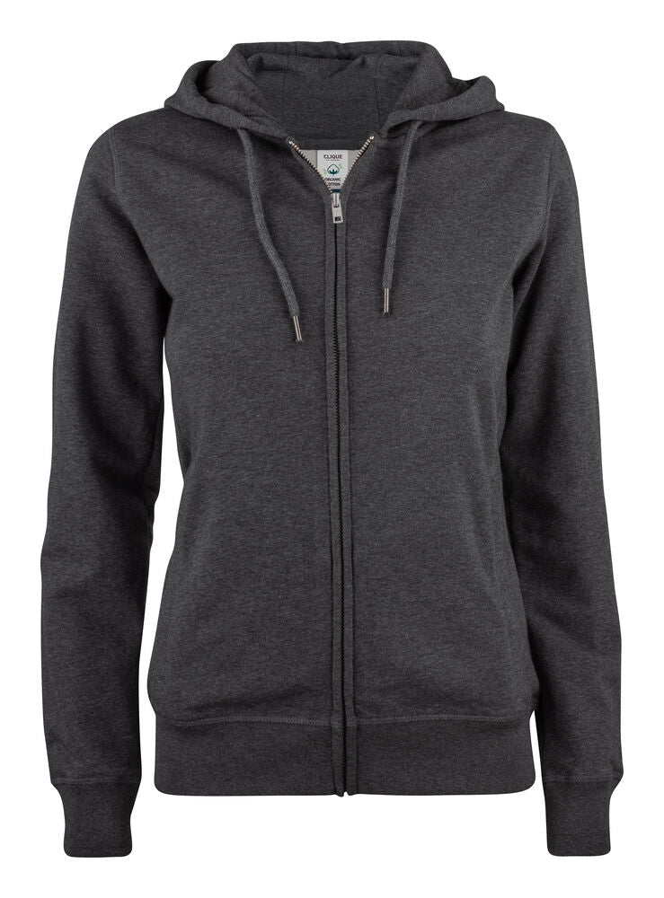 Clique Premium OC Hoody FZ Dames antraciet melange