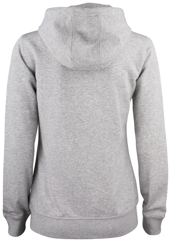 Clique Premium OC Hoody FZ Dames grijsmelange achterkant