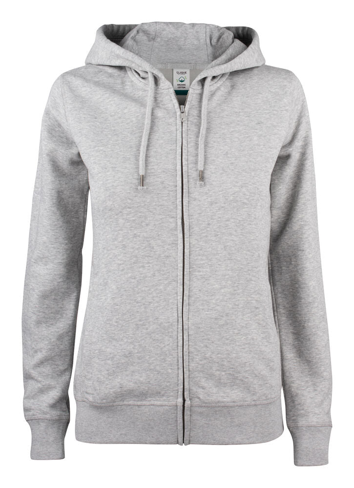Clique Premium OC Hoody FZ Dames grijsmelange