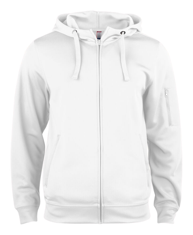Clique Basic Active Hoody FZ Heren wit