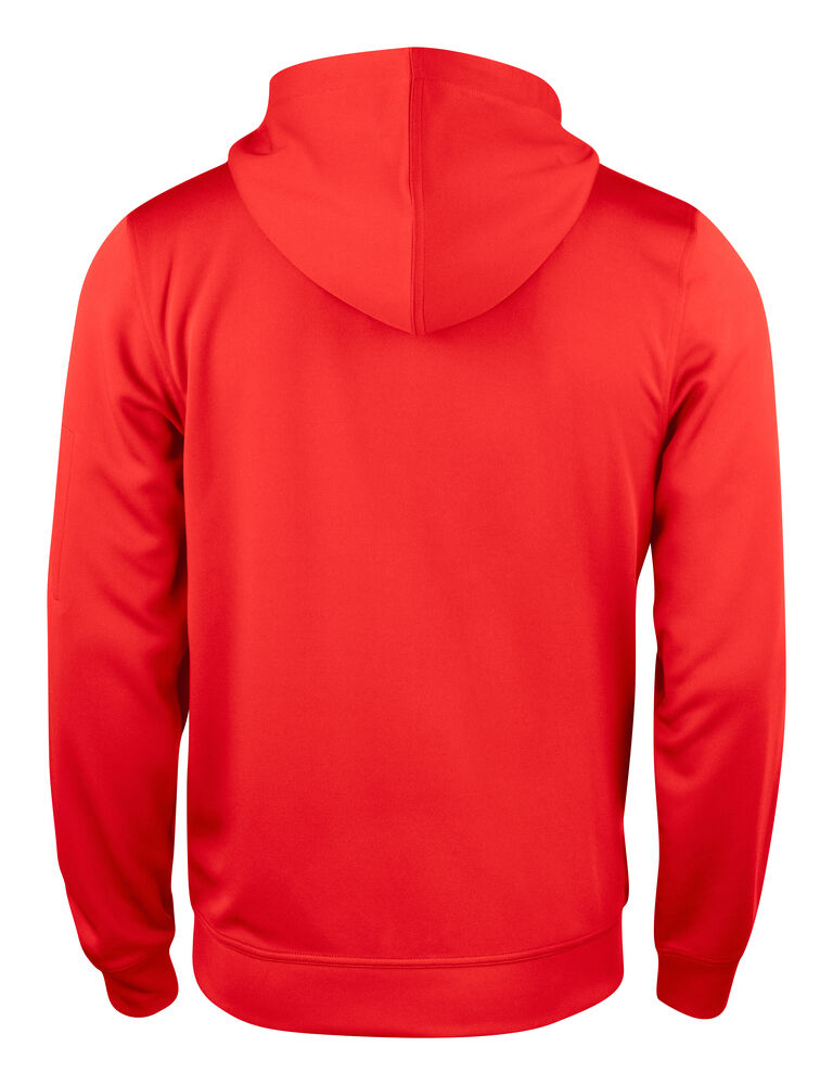 Clique Basic Active Hoody FZ Heren rood achterkant