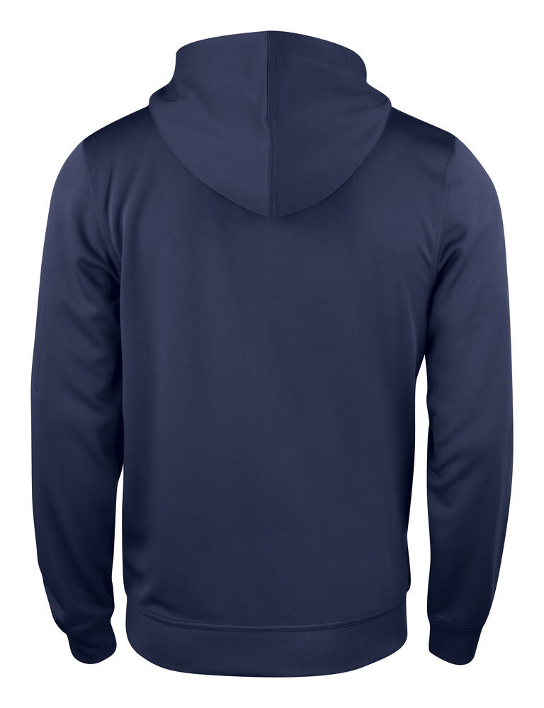 Clique Basic Active Hoody FZ Heren dark navy achterkant