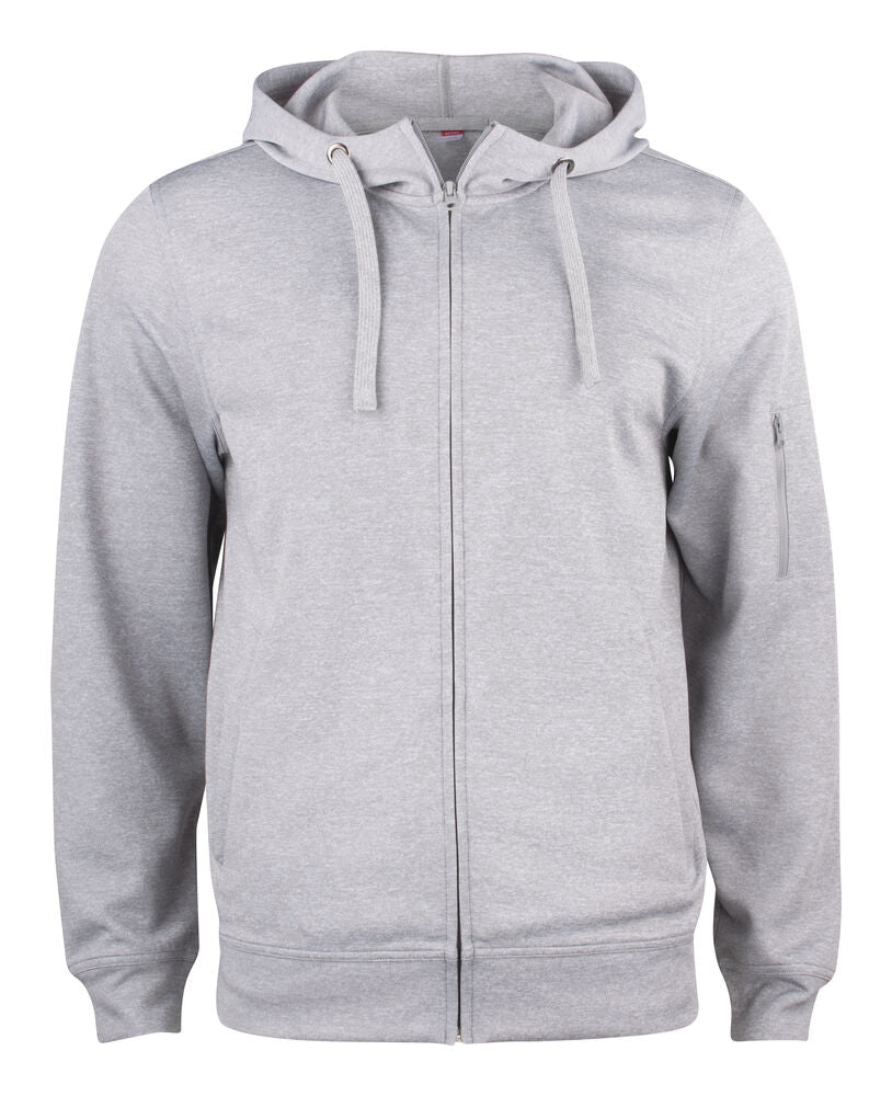 Clique Basic Active Hoody FZ Heren grijsmelange