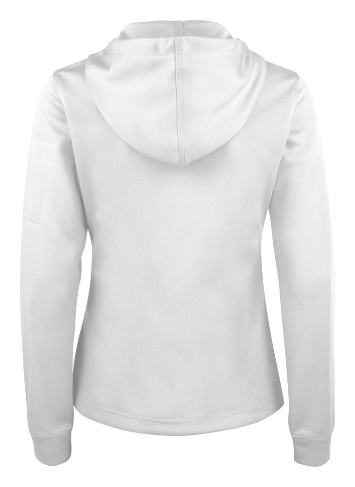 Clique Basic Active Hoody FZ Dames wit achterkant
