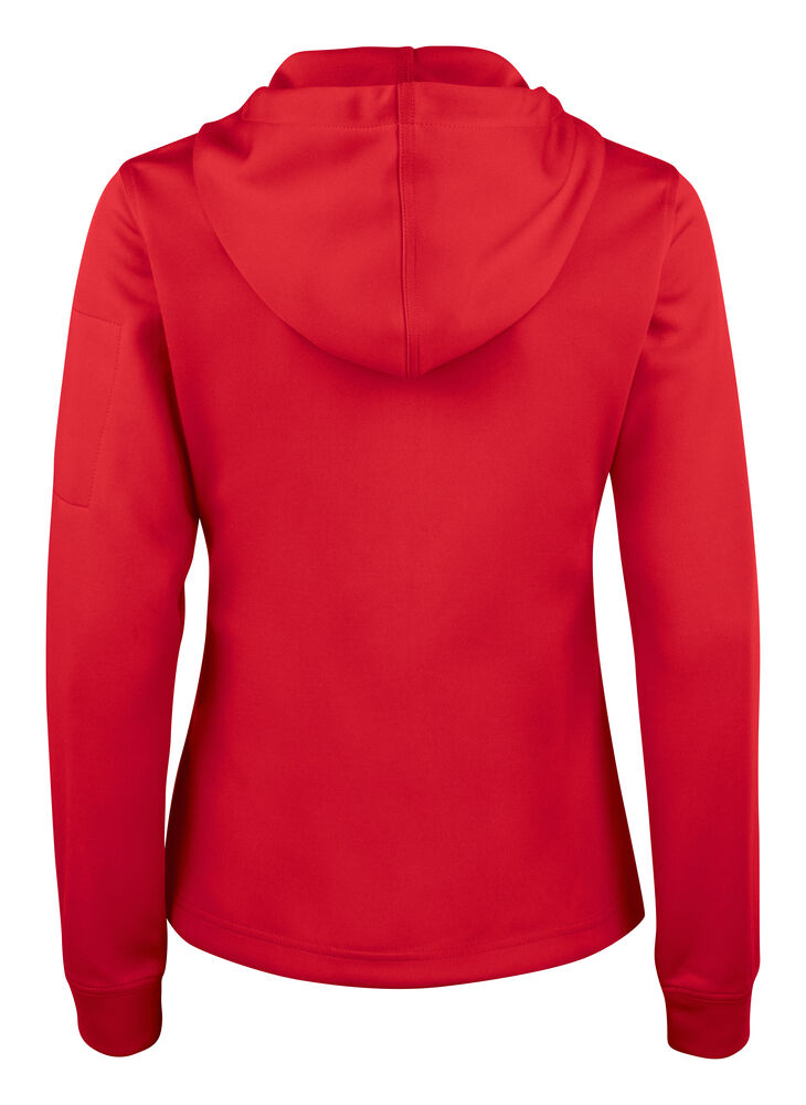 Clique Basic Active Hoody FZ Dames rood achterkant