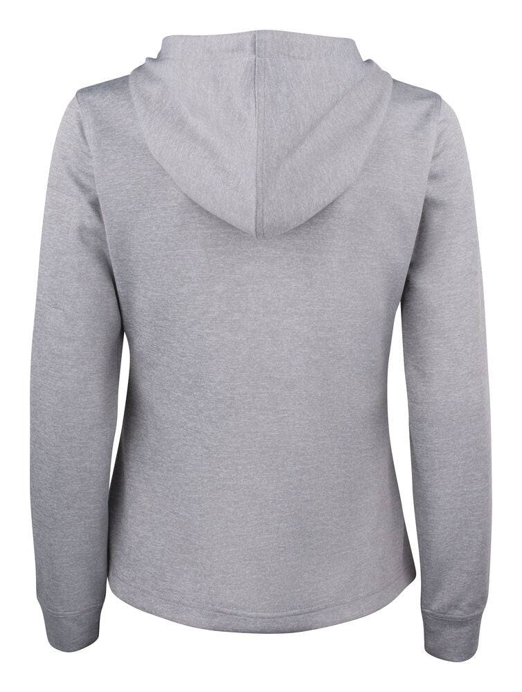 Clique Basic Active Hoody FZ Dames grijsmelange achterkant