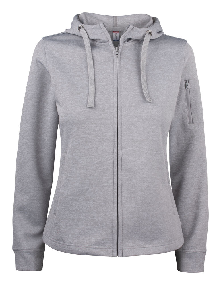 Clique Basic Active Hoody FZ Dames grijsmelange