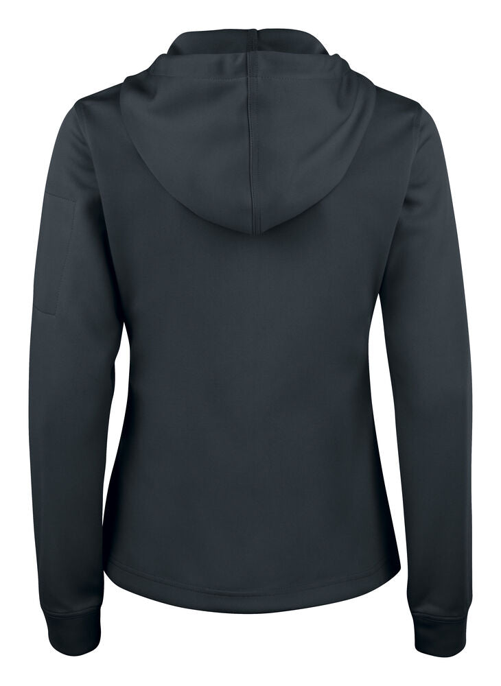 Clique Basic Active Hoody FZ Dames zwart achterkant