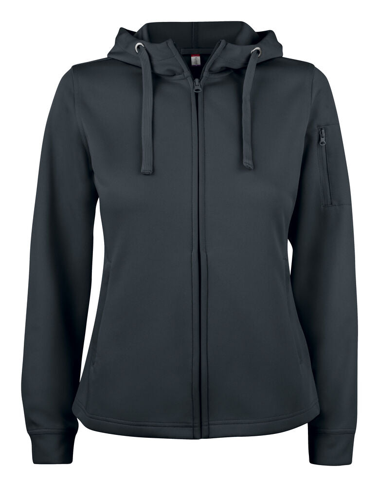 Clique Basic Active Hoody FZ Dames zwart