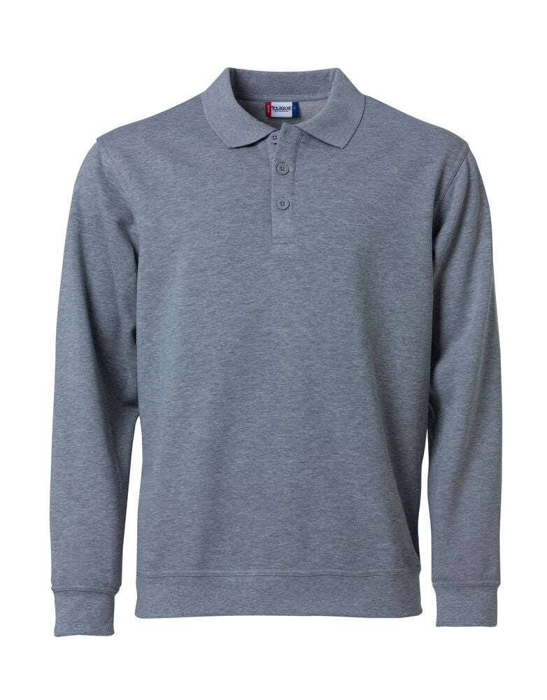 Clique Basic Polo Sweater grijsmelange