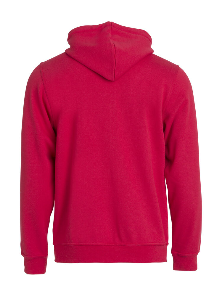 Clique Basic Hoody Full Zip Heren rood achterkant
