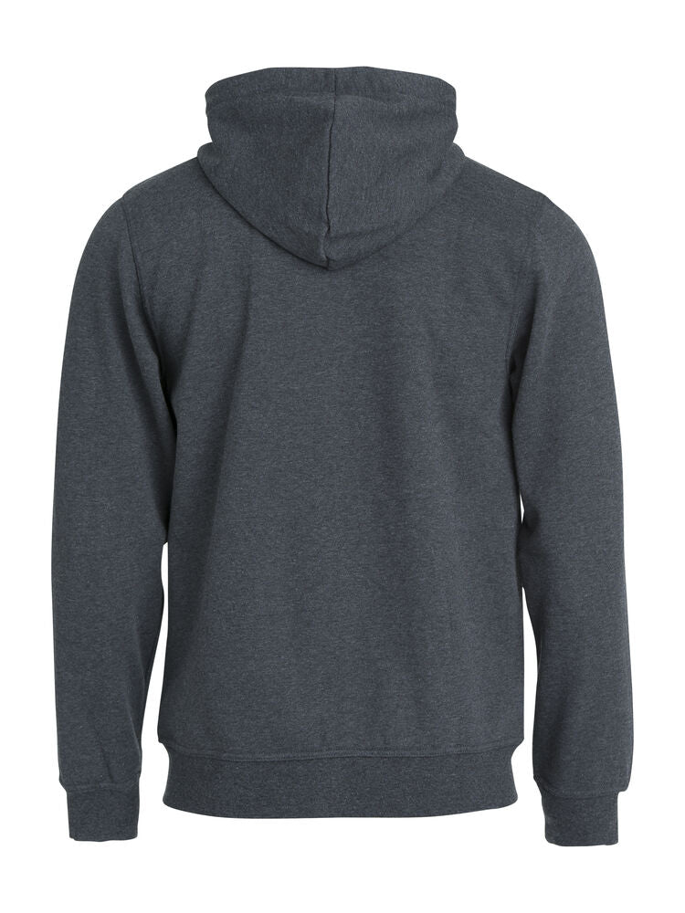 Clique Basic Hoody Full Zip Heren antraciet melange achterkant