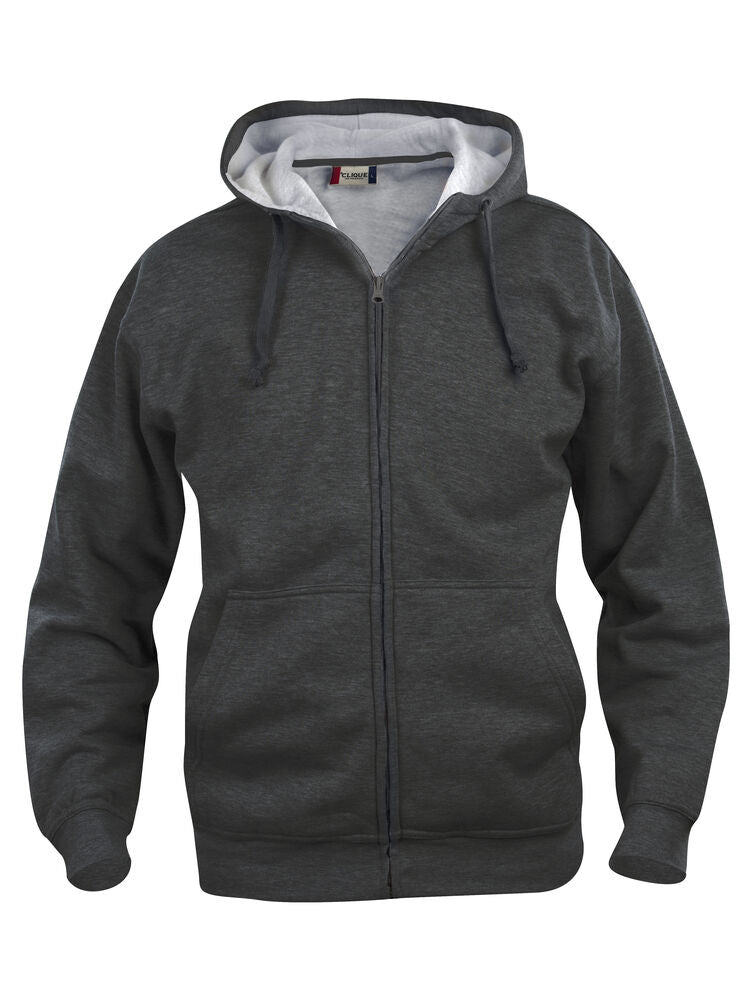 Clique Basic Hoody Full Zip Heren antraciet melange