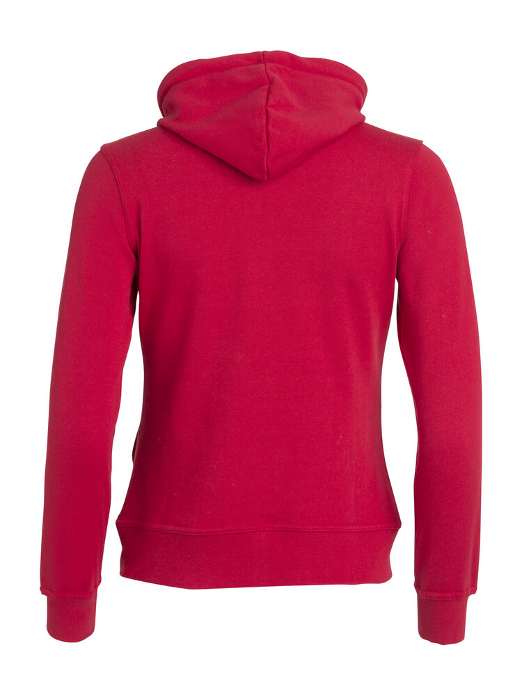 Clique Basic Hoody Full Zip Dames rood achterkant